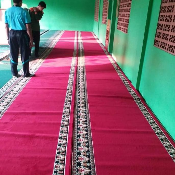 Sale Sajadah Roll / Karpet Masjid / Karpet Musolah Polos [ Merah Dan Hijau