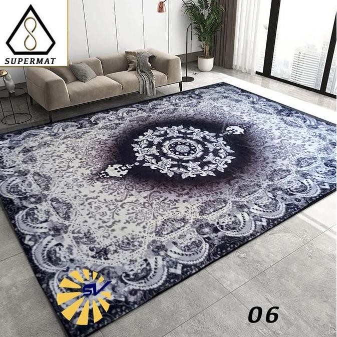 Grosir Karpet Permadani Import Terbaru Supermat Cashmere Sutra Ukuran 160 X 210 Cm - Velvet