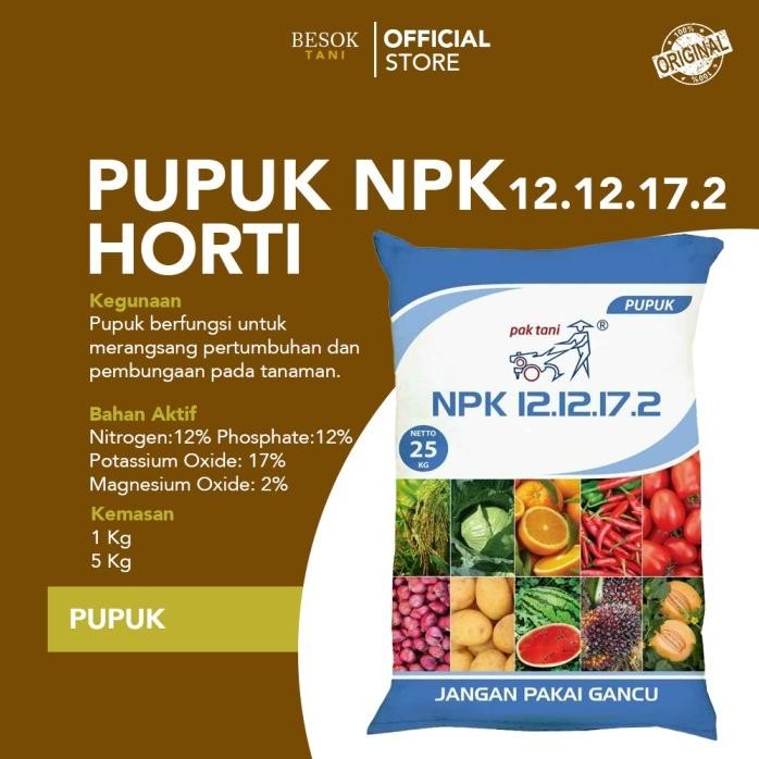 

Terlaris Npk Horti 12-12-17-2 | Pupuk Kemasan Pabrik | Saprotan Utama