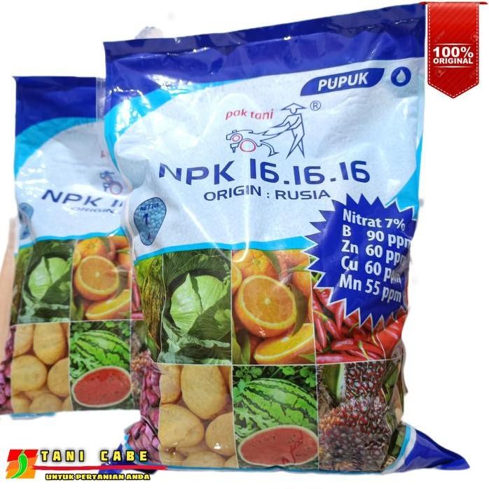 

Terlaris Pupuk Npk 16-16-16 Pak Tani Ori Kemasan 1 Kg