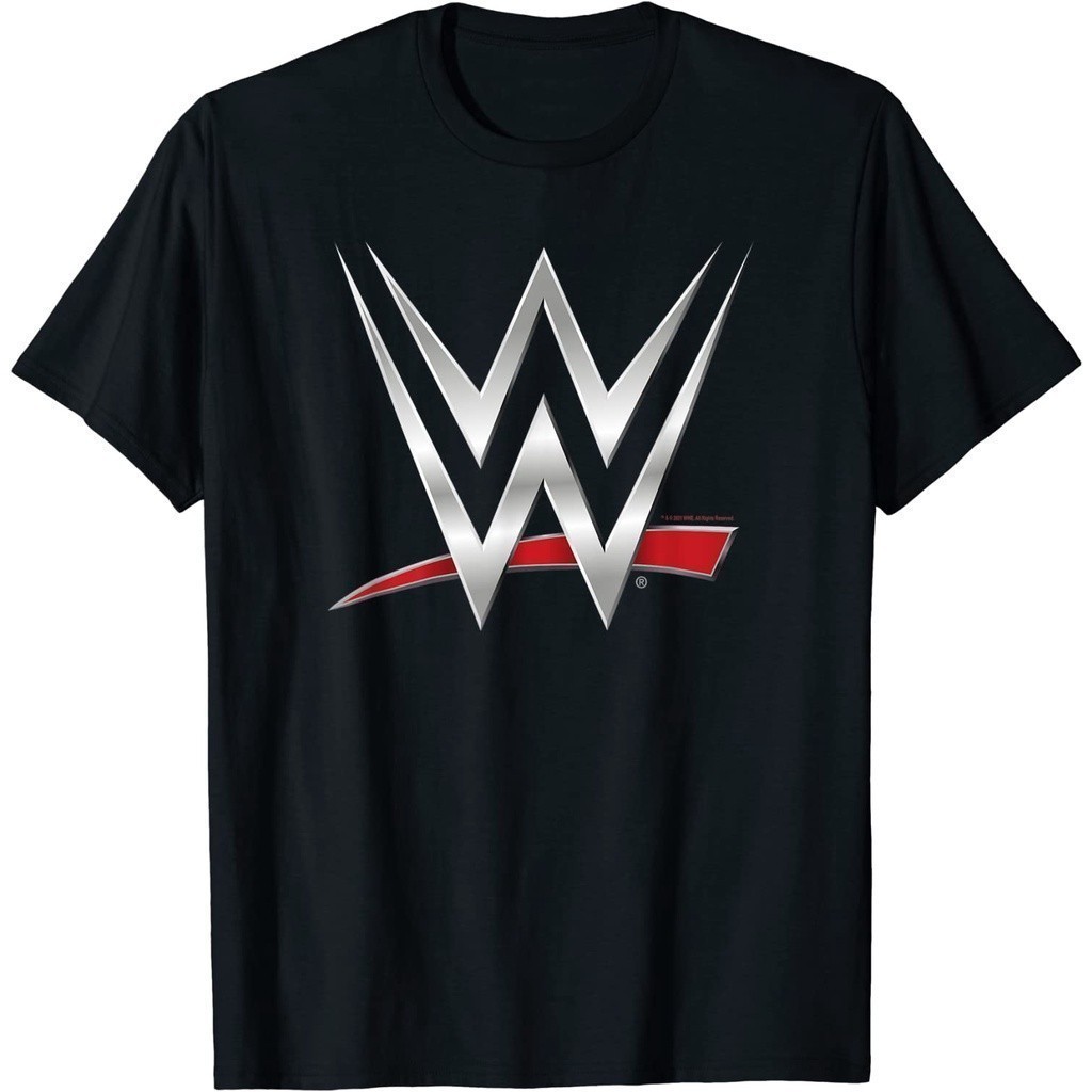 Baju Kaos Design Print WWE Large Logo Shining Print T-Shirt Premium Cotton Combed 24s Original 100% 