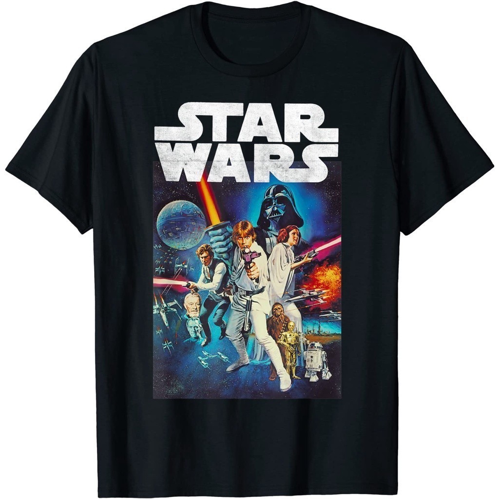 Baju Kaos Star Wars Vintage Cast Poster T-Shirt Premium Cotton Combed 24s Original 100% | Pinky Proj