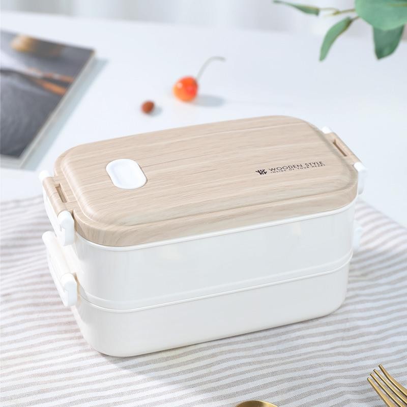 SutangBento Lunchbox Stackable Stainless Steel 304 Kayu Jepang Lunch Box 2 Tingkat / Rantang Kedap U