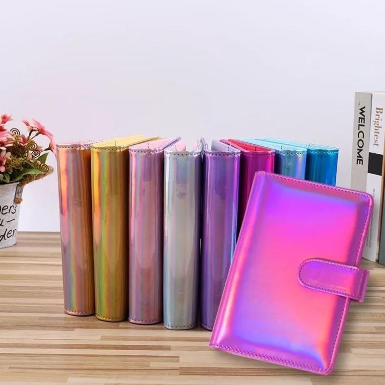 

Ready A6 Binder Kulit Hologram Glossy Skin 6 Ring Silver