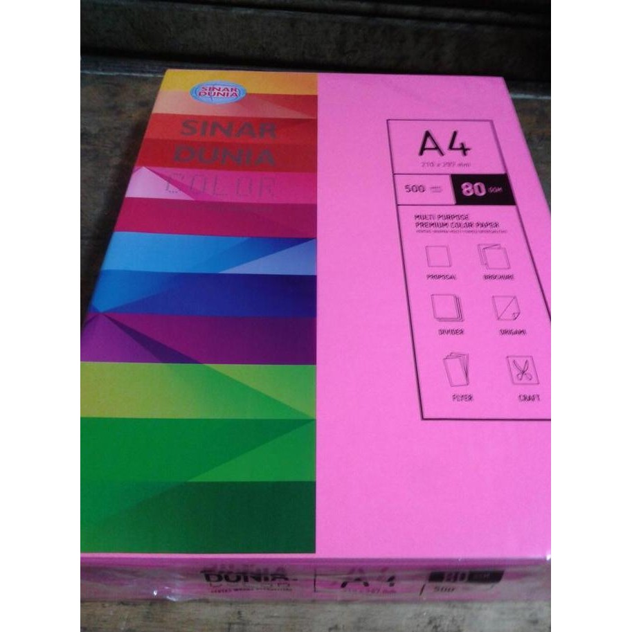 

TERBARU - 1 RIM 500 LBR KERTAS WARNA A4 80 gsm IT 350 Cyber Red SINAR DUNIA