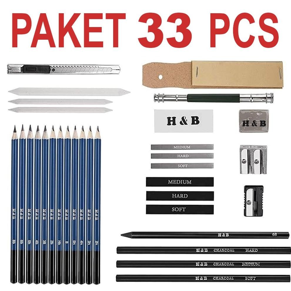 

Ready 33Pcs 41Pcs Set Sketch Pensil Pisau Penghapus Dan Pensil Gambar Untuk Keperluan Sekolah Pencil Drawing Set