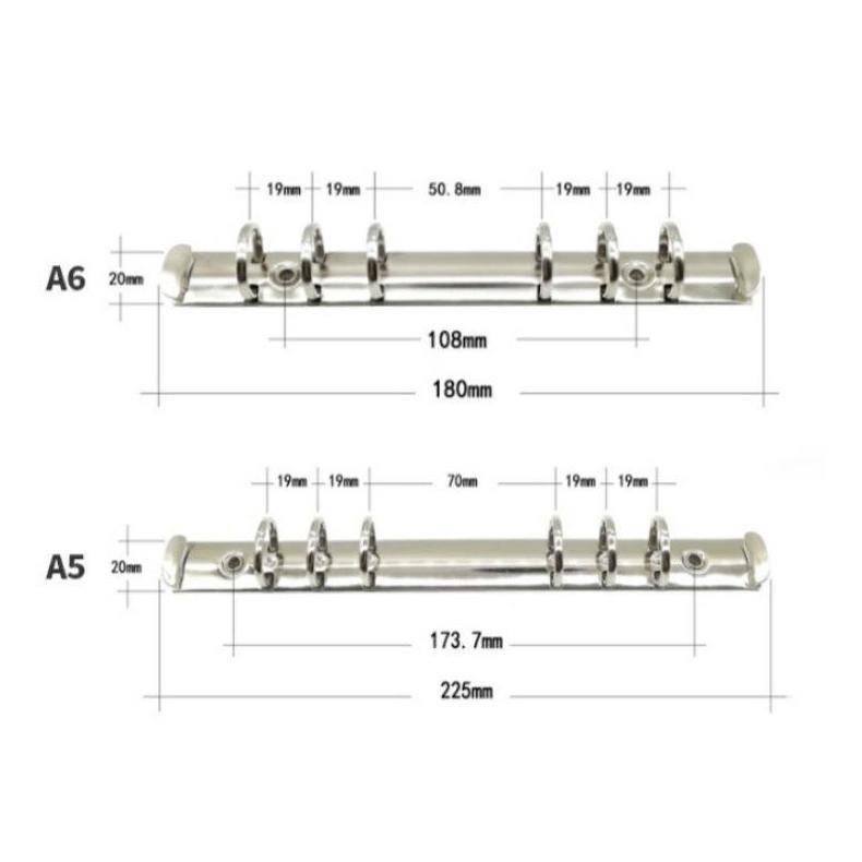 

Ready A5 Binder Kulit Pu 6 Ring Silver