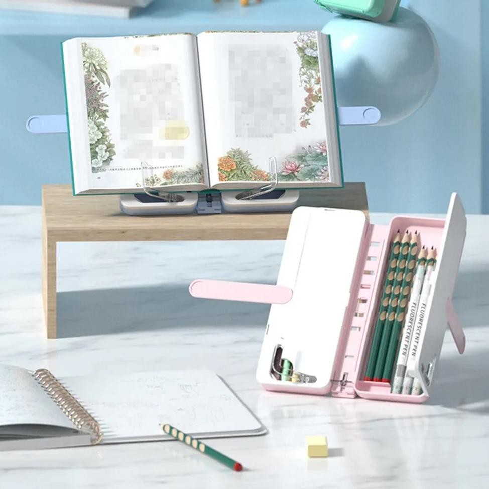 

Ready Kotak Pensil Multifungsi Tempat Pensil Karakter Book Stand Holder Bookshelf Pen Box Penyangga Buku