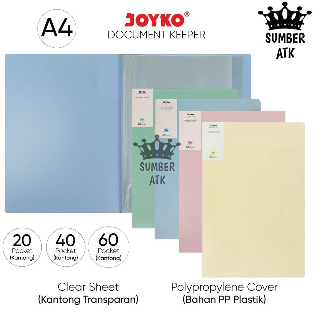 

Ready Document Keeper Clear Holder A4 20 , 40 , 60 Lembar Map File Dokumen Folder Joyko Pastel