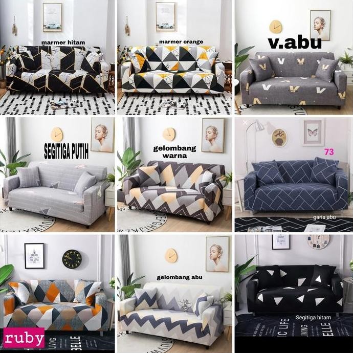 baru cover/sarung sofa motif 2 seater