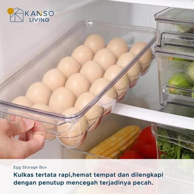 (BestSeries) Kanso Living Kotak Penyimpanan Telur Egg Box Akrilik - 18 Lubang