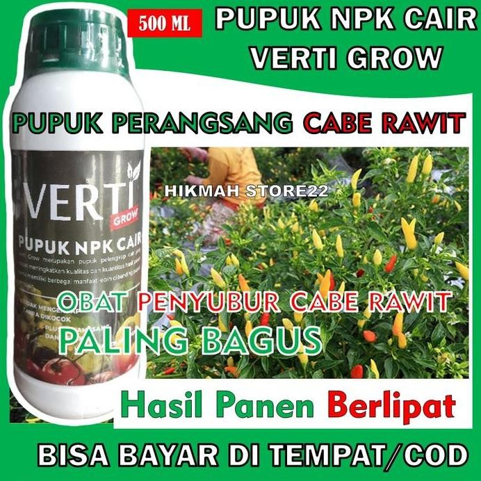 

Terlaris Pupuk Npk Cair Verti Grow 500 Ml Pupuk Semprot Pelebat Tanaman Cabe Rawit - Pupuk Perangsang Pada Tanaman Cabe Rawit - Obat Penyubur Cabe Rawit Paling Bagus Merangsang Batang, Akar Dan Buah Biar Cepat Lebat Hasil Panen Berlipat