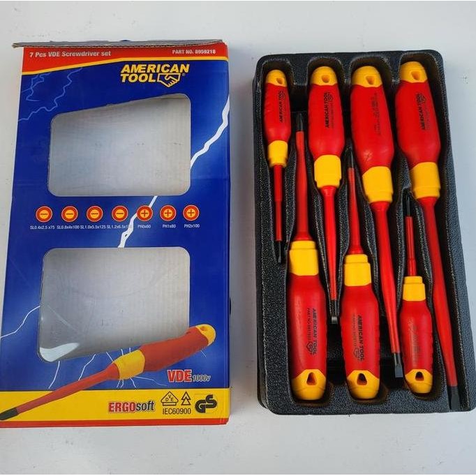 Spesial Obeng Listrik Set 7 Pcs American Tool Vde 1000 V Insulated Screwdriver