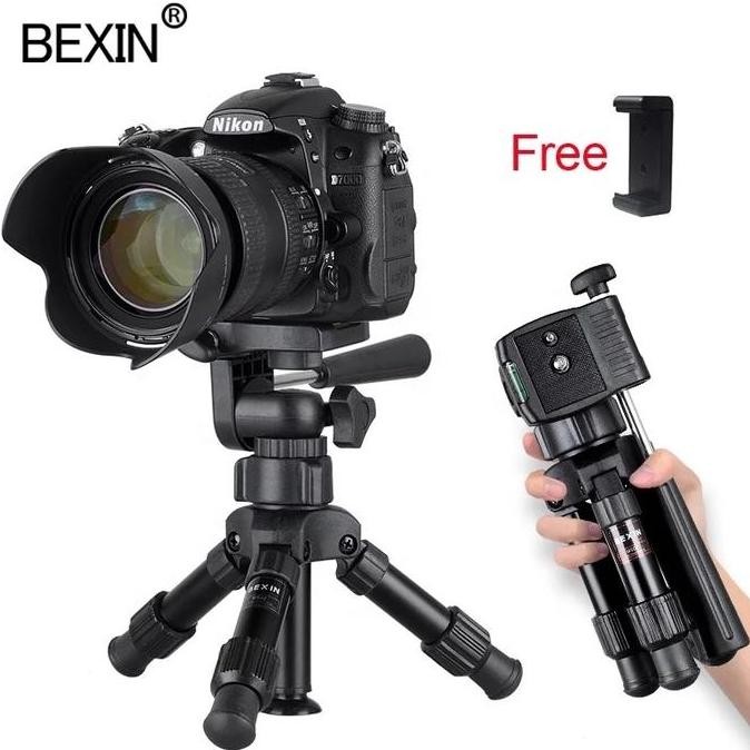 TERMURAH - BEXIN MS02 Tripod 3 Way Aluminium Ball Head Portable for Phone Camera