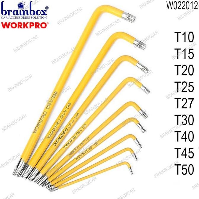 Terjangkau Workpro W022012 9Pcs Long Arm Torx Hex Key Set Kunci L Bintang Kembang