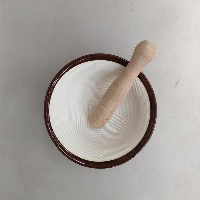 

Terlaris Suribachi Mortar Jepang Keramik Ukuran Xl Diameter 13.5 Cm Penggerus Wijen Keramik Grinder