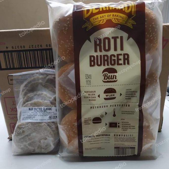 

Terlaris Paket Roti Burger Bernardi Isi 6 Dan Daging Isi 6 Wijen