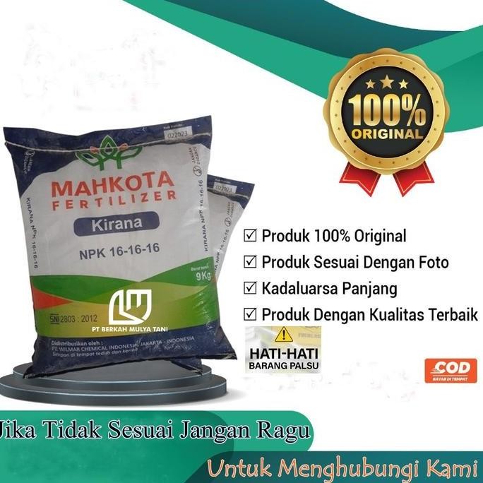 

Terlaris Pupuk Npk 16 16 16 Kirana Mahkota Fertilizer 9 Kg Kemasan Pabrik