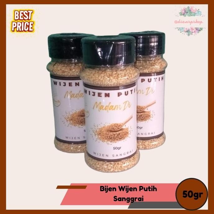 

Terlaris Biji Wijen Putih Sangrai Madamdi 50Gr Toples