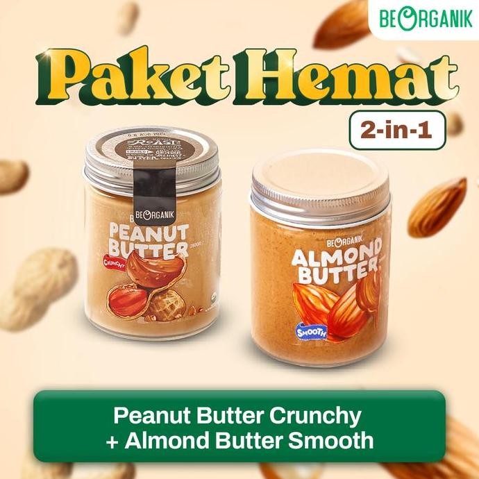 

Produk Baru!! Beorganik Peanut & Almond Butter Package - Paket Hemat 2 in 1 Selai Kacang - Gluten Free