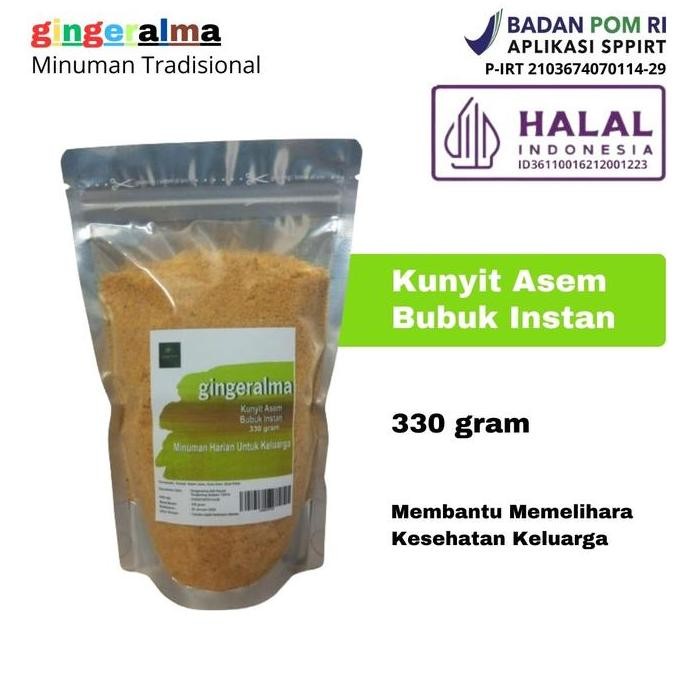 

Produk Baru!! Minuman Tradisional Serbuk Kunyit Asem Gingeralma 330 gram