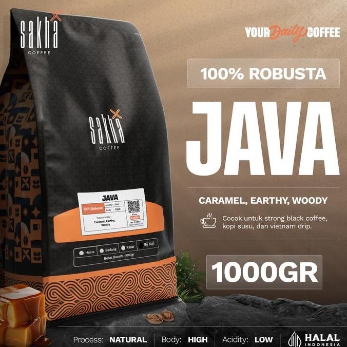 

BIJI KOPI BUBUK ROBUSTA JAVA ORIGIN COFFEE BEANS 1 KG SAKHA ROASTERY TERMURAH