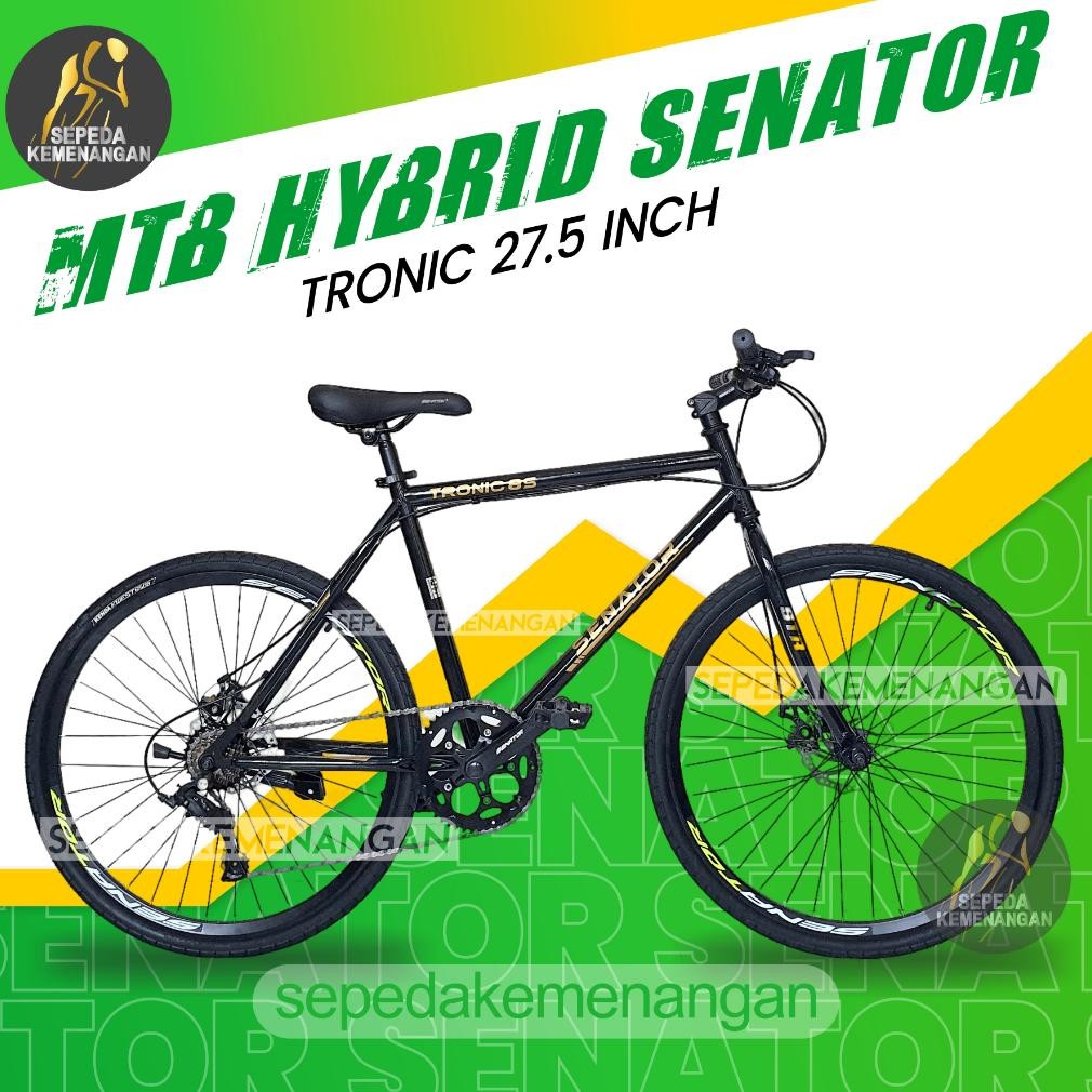 SEPEDA GUNUNG MTB HYBRID SENATOR TRONIC 8 SPEED UKURAN 27,5 INCH AST