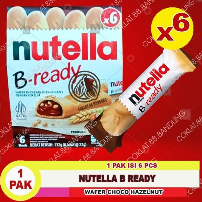 

Produk Baru!! Nutella B Ready Isi 6 pcs X 22 gram Wafer Isi Selai Coklat, Nutella Ferrero B-Ready