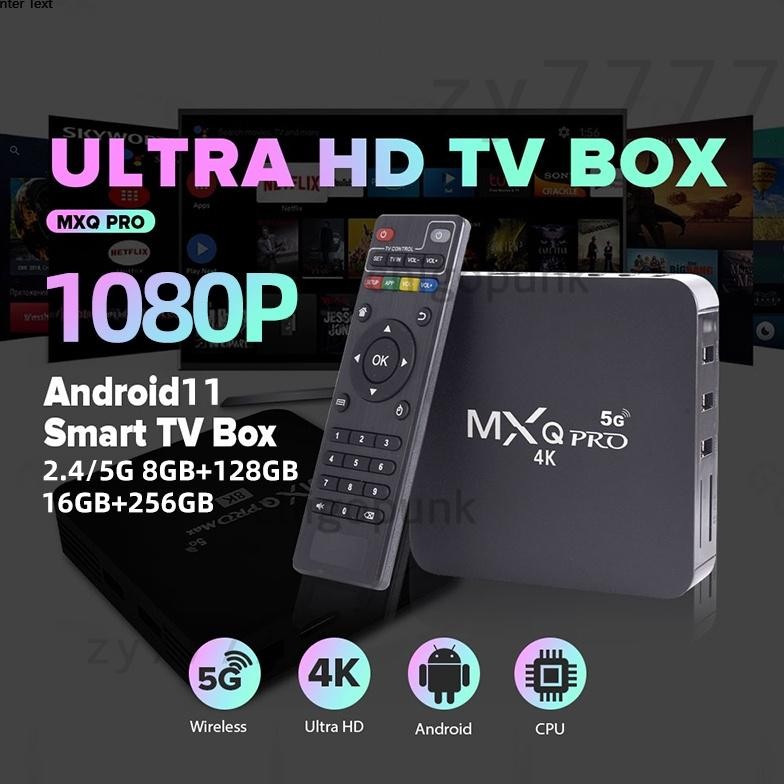 HJK STB Android TV Box Mxq Pro Set Top Box TV Digital Android 13.0os 5G WIFI Full Aplikasi Smart Unl