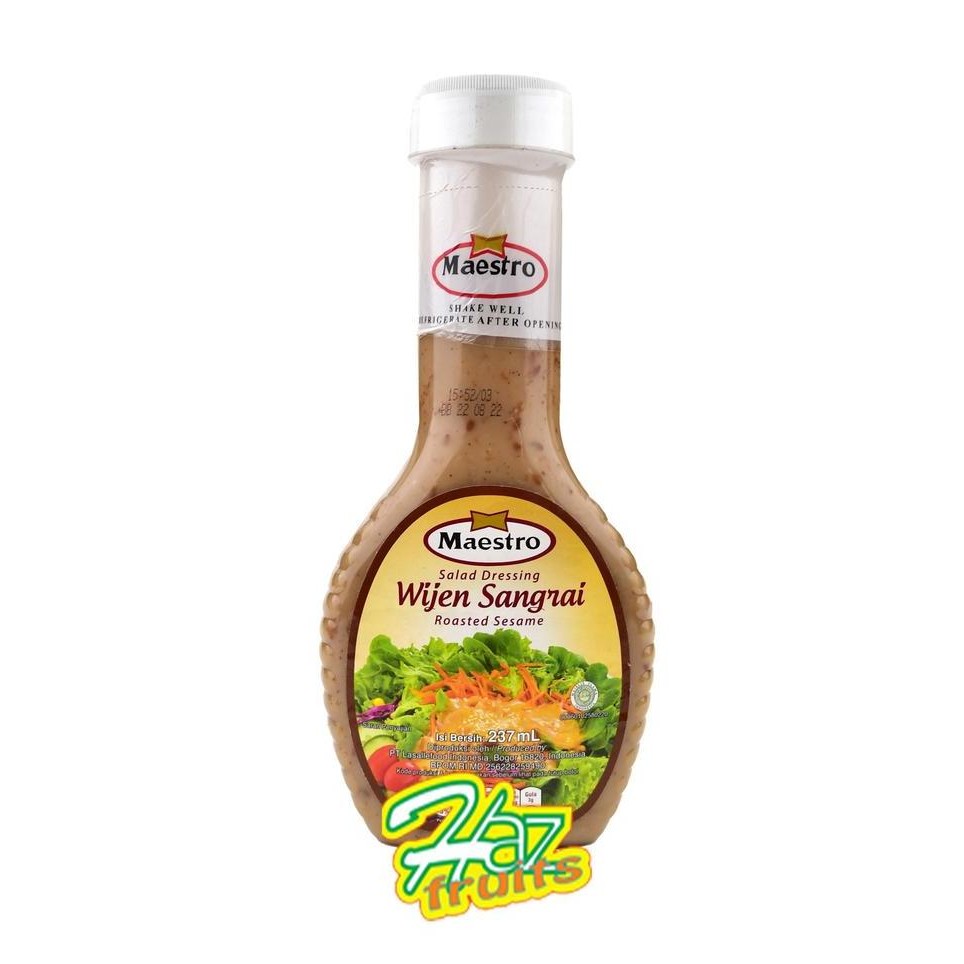 

Terlaris Maestro Roasted Sesame Salad Dressing Botol 237 Ml | Wijen Sangrai