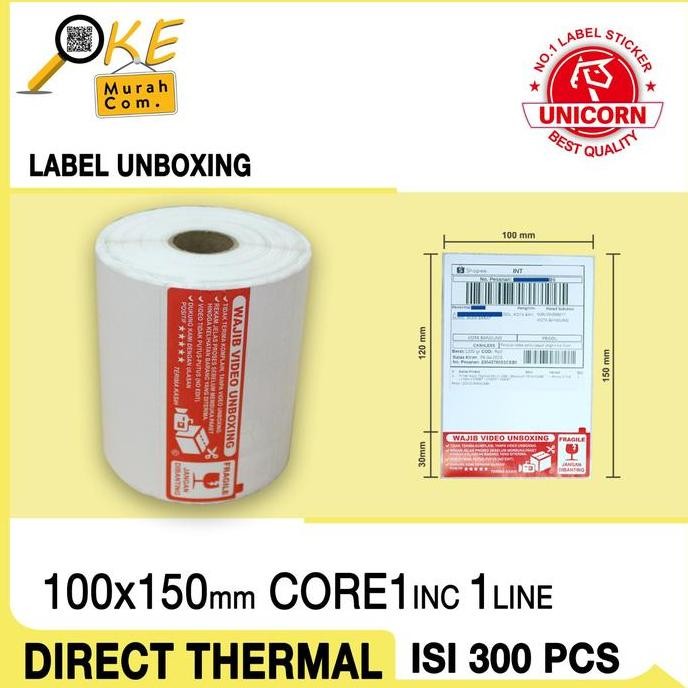 

new label thermal resi alamat pengiriman 100x150mm - stiker video unboxing