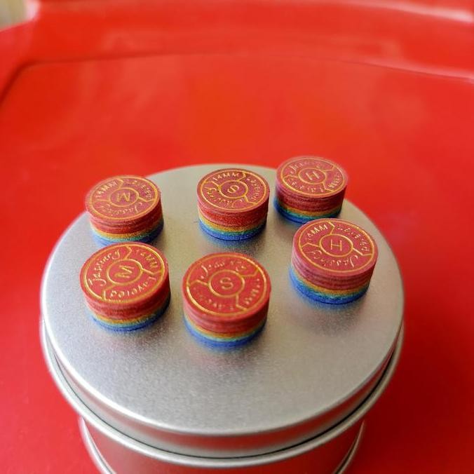 TERLARIS MASTER TIP MASTERTIP STICK STIK BILLIARD BILYARD BILIARD KULIT LAYER JASINRY RAINBOW ORIGIN