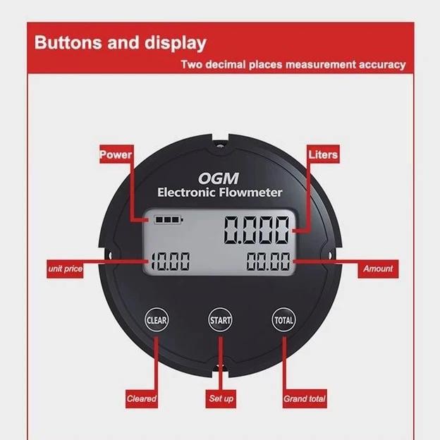 Flow Meter Solar 1 Inch Ogm Oval Gear Flowmeter 1Inch Flowmeter Bbm 1" - Ogm-25E Digital