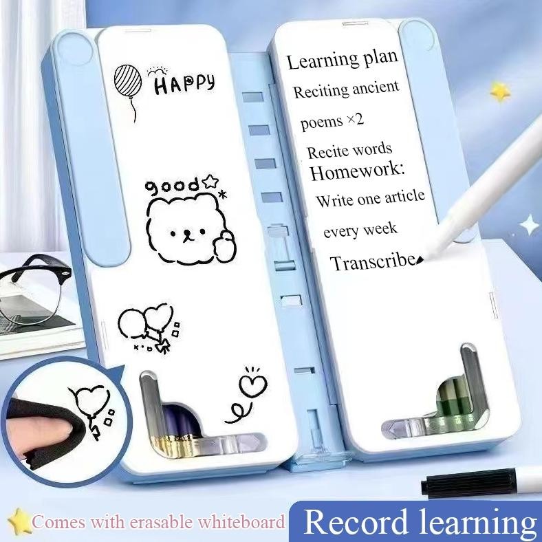 

Eeghrerr Rak Buku Bacaan Portabel Kotak alat tulis multifungsi Papan Kotak Pensil Lipat