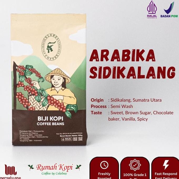 

[CELEBES COFFEE] Kopi Arabika Sidikalang Bubuk/Biji/Espresso 250 gram