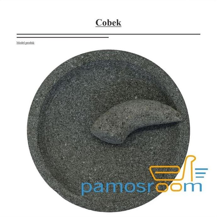 

Pamosroom Cobek Batu & Ulekan Tempat Ulek Cabe Sambal Bumbu Dapur 24cm TS