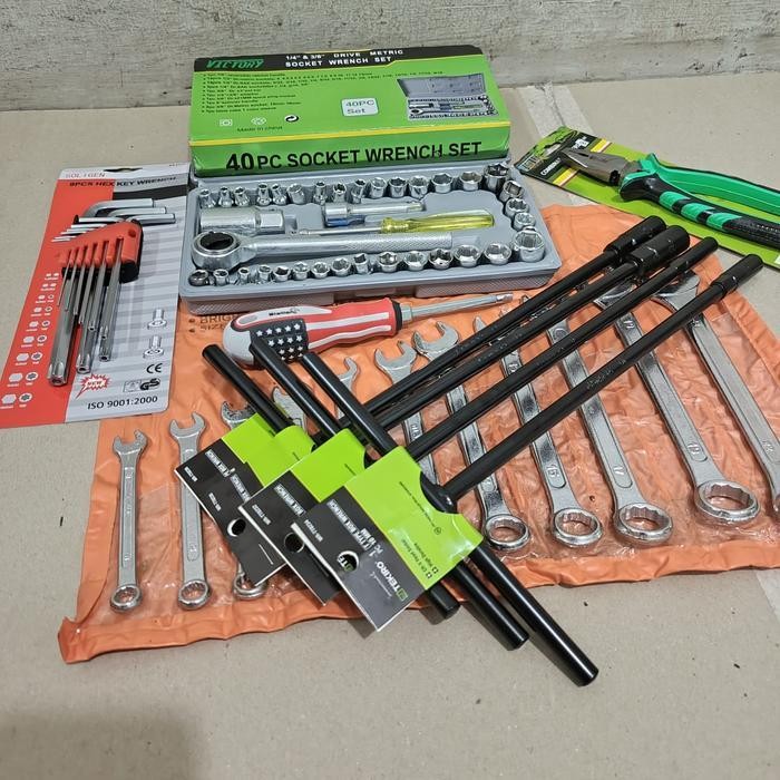 Paket Kunci Lengkap Toolkit T Tekiro Kunci Ring Pas Set Kunci Sok T Kombinasi Tang Original Dan Terp