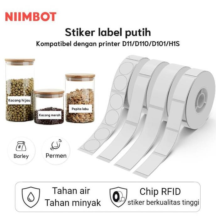 

new niimbot d11_h d110_m d101 kertas label anti air stiker termal putih nama kategori kertas cetak anti gores