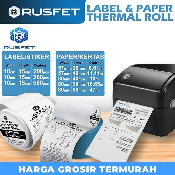 

new kertas thermal stiker thermal sticker struk kasir label resi rusfet