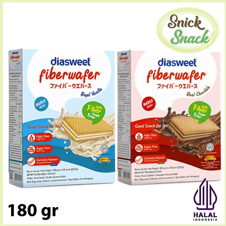

Diaweet Fiberwafer Wafer Ugar Free Diabete Tanpa Gula Rendah Al Bo 180 Gr Raa Vanilla Colat