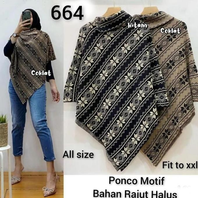 Ponco Outer Mantel Rajut Import(Adem.Tebal) All Size Fit To M-7L Best Seller