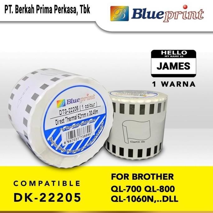 

new label brother dk 22205 blueprint 62x30,48m continuous stiker brother