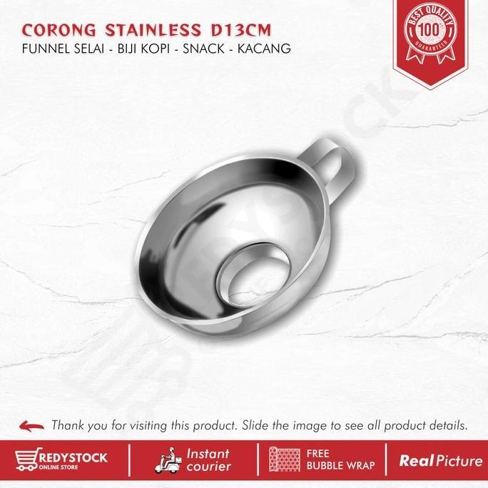 

Produk Baru!! CORONG STAINLESS D13cm | FUNNEL SELAI - BIJI KOPI - SNACK - KACANG