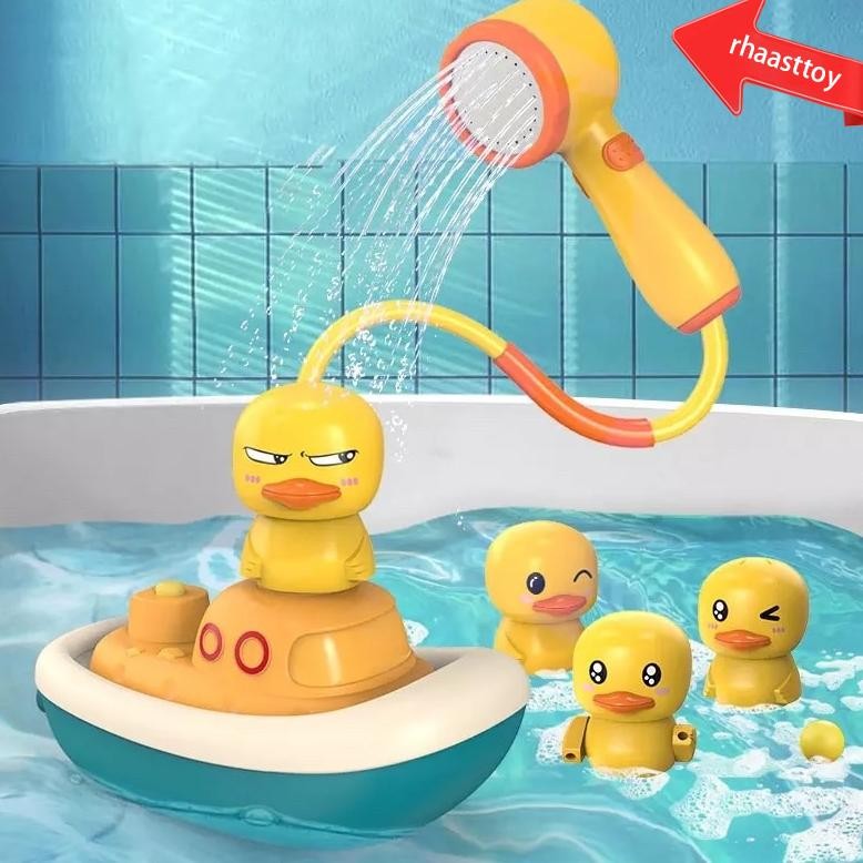 Terlaris Rhaasttoy 3In1 Mainan Mandi Anak Bebek Duck Elektrik Bath Toys Siap Kirim