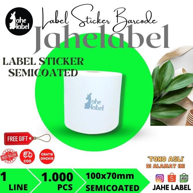 

new stiker label bare 100x70mm semicoated 1000 pcs