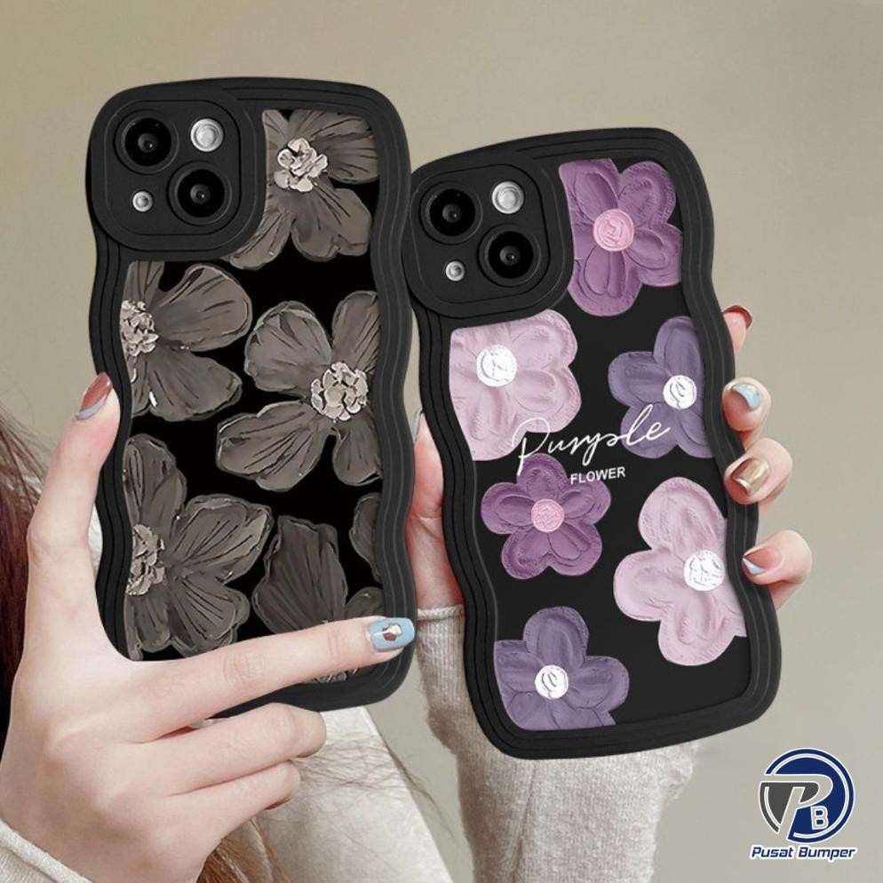 IQR-914 Gq-68 Ss833 Softcase Silikon Case Casing Purple Flower Oil Painting For Infinix Smart 5 6 Nf