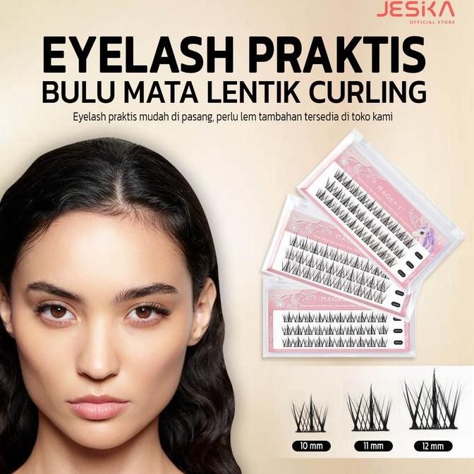 baru eyelash extension praktis pasang sendiri magefy ukuran 10mm 11mm 12mm lentik belum lem tahan la