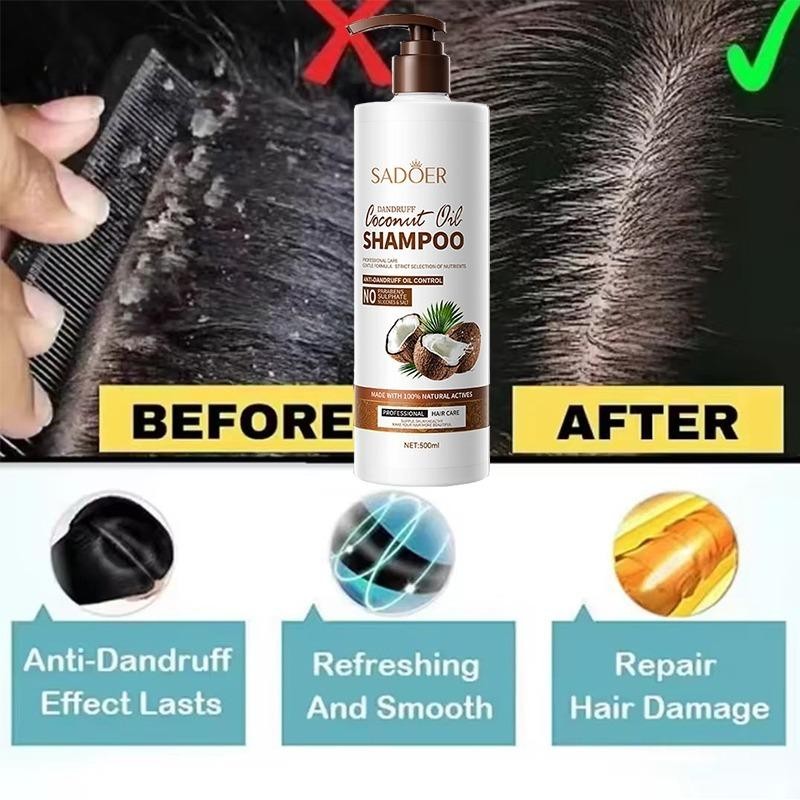 Sampo Kelapa 500Ml Sampo Anti-Rambut Rontok Sampo Anti-Ketombe Yang Kuat Sampo Kelapa Memperbaiki Ko