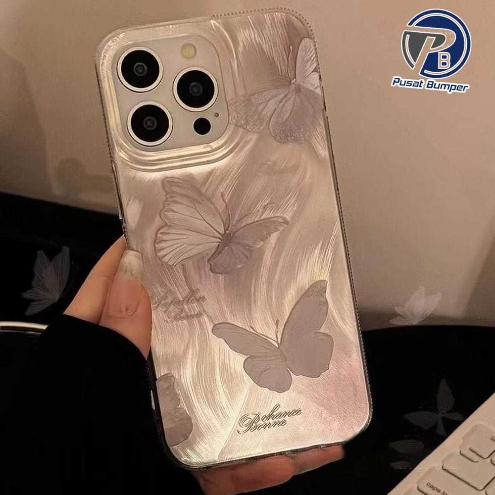 jg-8 Qw-7 Ss1007 Luxury Silver Feather Holographic Laser Mewah Casing Compatible For Samsung A32 A33