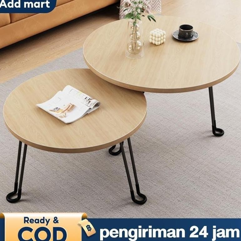 Meja Lipat Bulat 80cm Meja Kecil Meja Estetik Meja Bulat Meja Kopi Meja Ruang Tamu Minimalis Meja Ka
